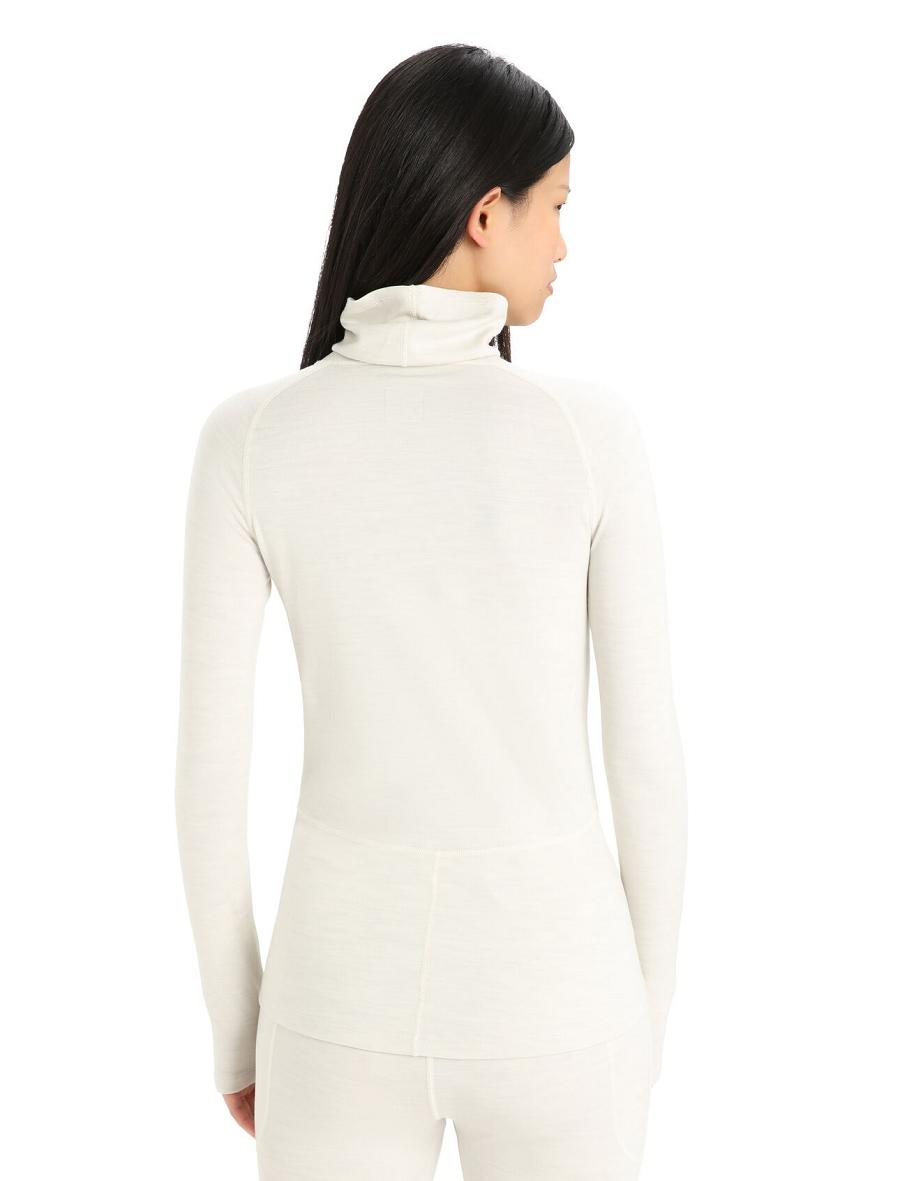 Base Layers Icebreaker MerinoFine™ Long Sleeve Roll Neck Damskie Białe | PL 1052RVDW